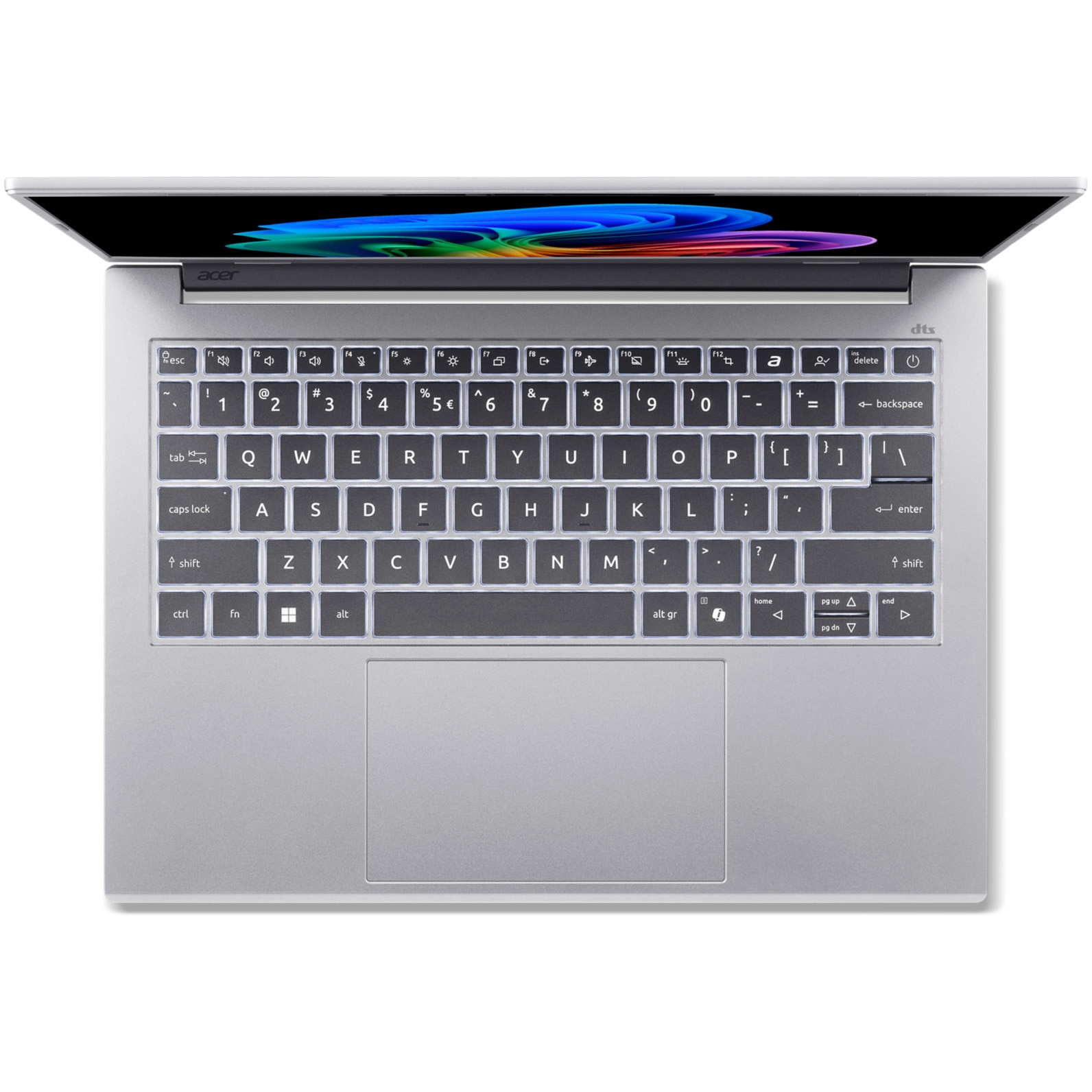 Laptop Acer Aspire 14 AI OLED cu procesor AMD Ryzen™ AI 7 350 pana la 5.0 GHz, 14", WUXGA OLED, 16GB LPDDR5X, 1TB SSD, AMD Radeon™ 860M, No OS, Pure Silver