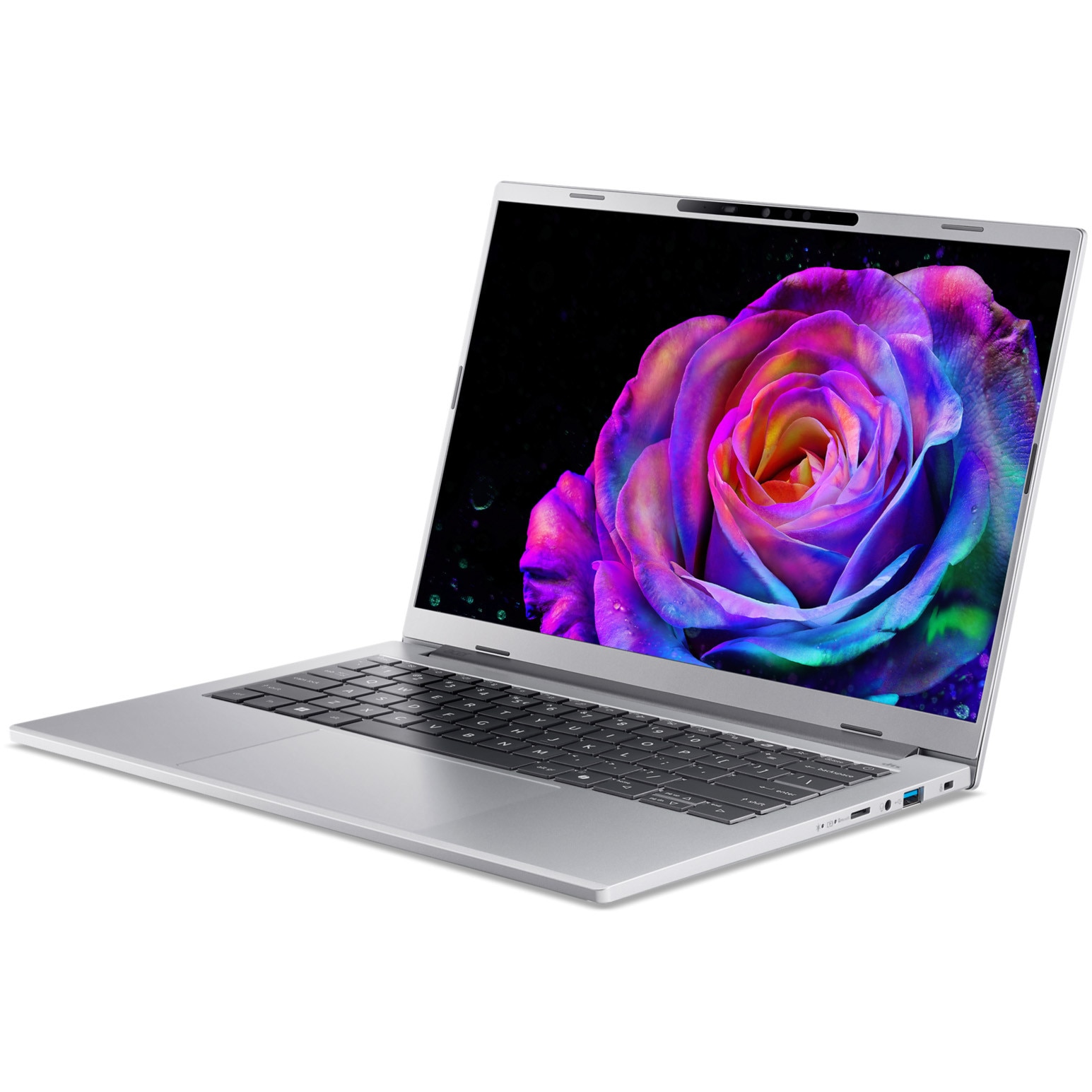 Laptop Acer Aspire 14 AI OLED cu procesor AMD Ryzen™ AI 7 350 pana la 5.0 GHz, 14", WUXGA OLED, 16GB LPDDR5X, 1TB SSD, AMD Radeon™ 860M, No OS, Pure Silver