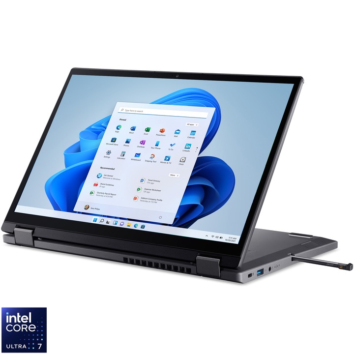 Лаптоп 2 in 1 Acer Aspire Spin 14, Intel® Core™ Ultra 7 155U до 4.8 GHz, 14", WUXGA IPS touch, 32GB LPDDR5X, 1TB SSD, Intel® Graphics, Windows 11 Home, Steel Gray
