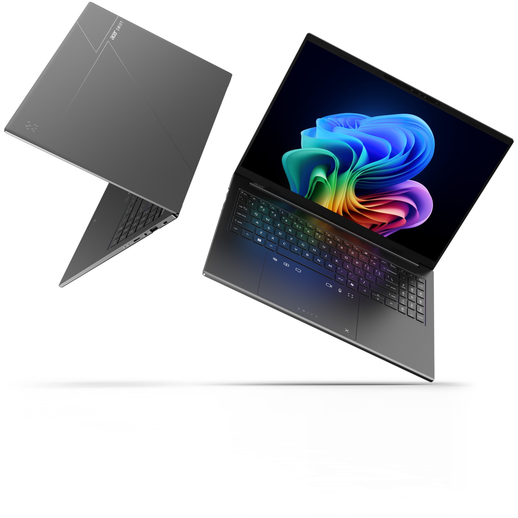 Laptop Acer Swift Go 16 AI OLED cu procesor Intel® Core™ Ultra 7 256V pana la 4.8 GHz, 16", WUXGA+ OLED, 120Hz, 16GB LPDDR5X, 1TB SSD, Intel® Arc™ Graphics 140V, Windows 11 Home, Obsidian Black