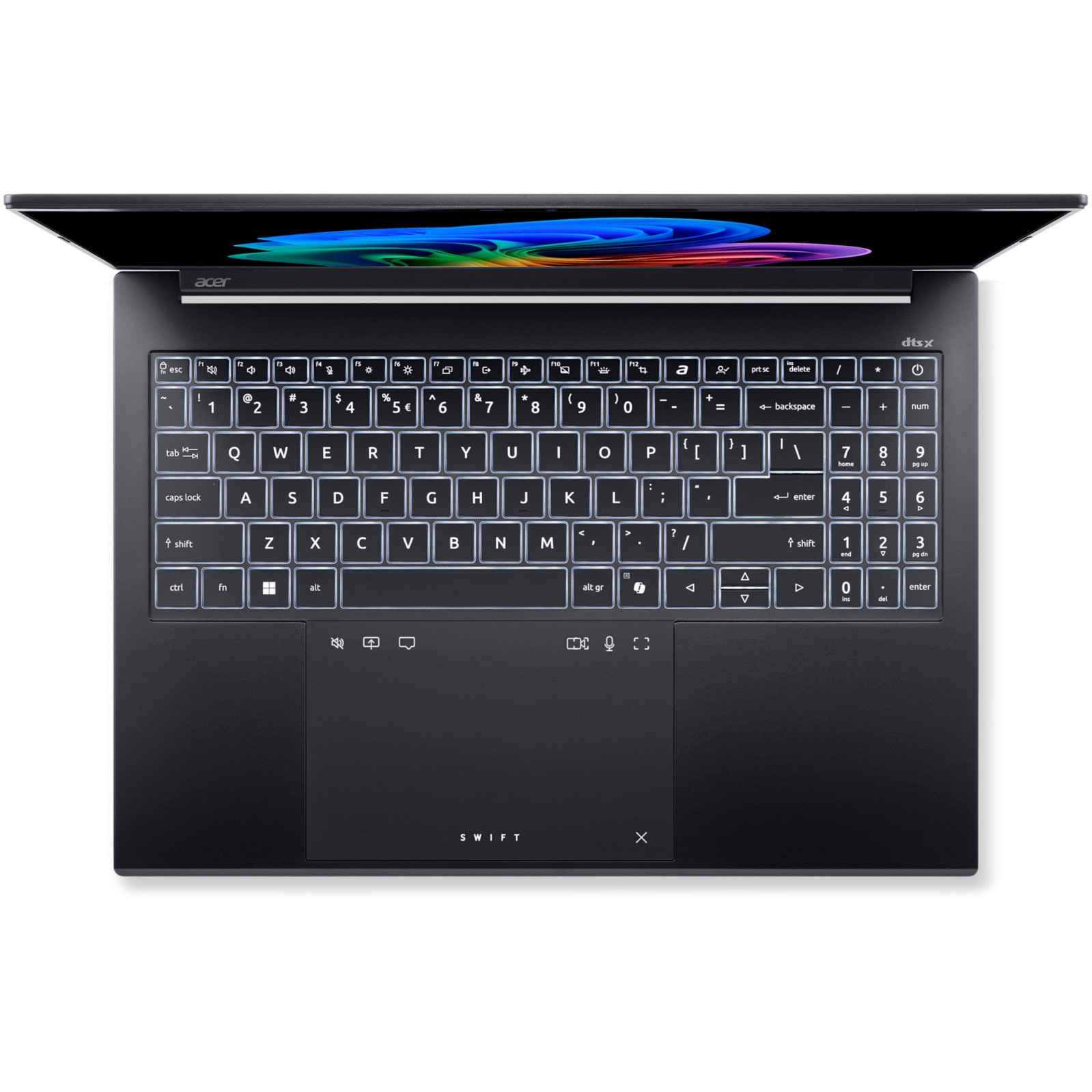 Laptop Acer Swift Go 16 AI OLED cu procesor Intel® Core™ Ultra 7 256V pana la 4.8 GHz, 16", WUXGA+ OLED, 120Hz, 16GB LPDDR5X, 1TB SSD, Intel® Arc™ Graphics 140V, Windows 11 Home, Obsidian Black