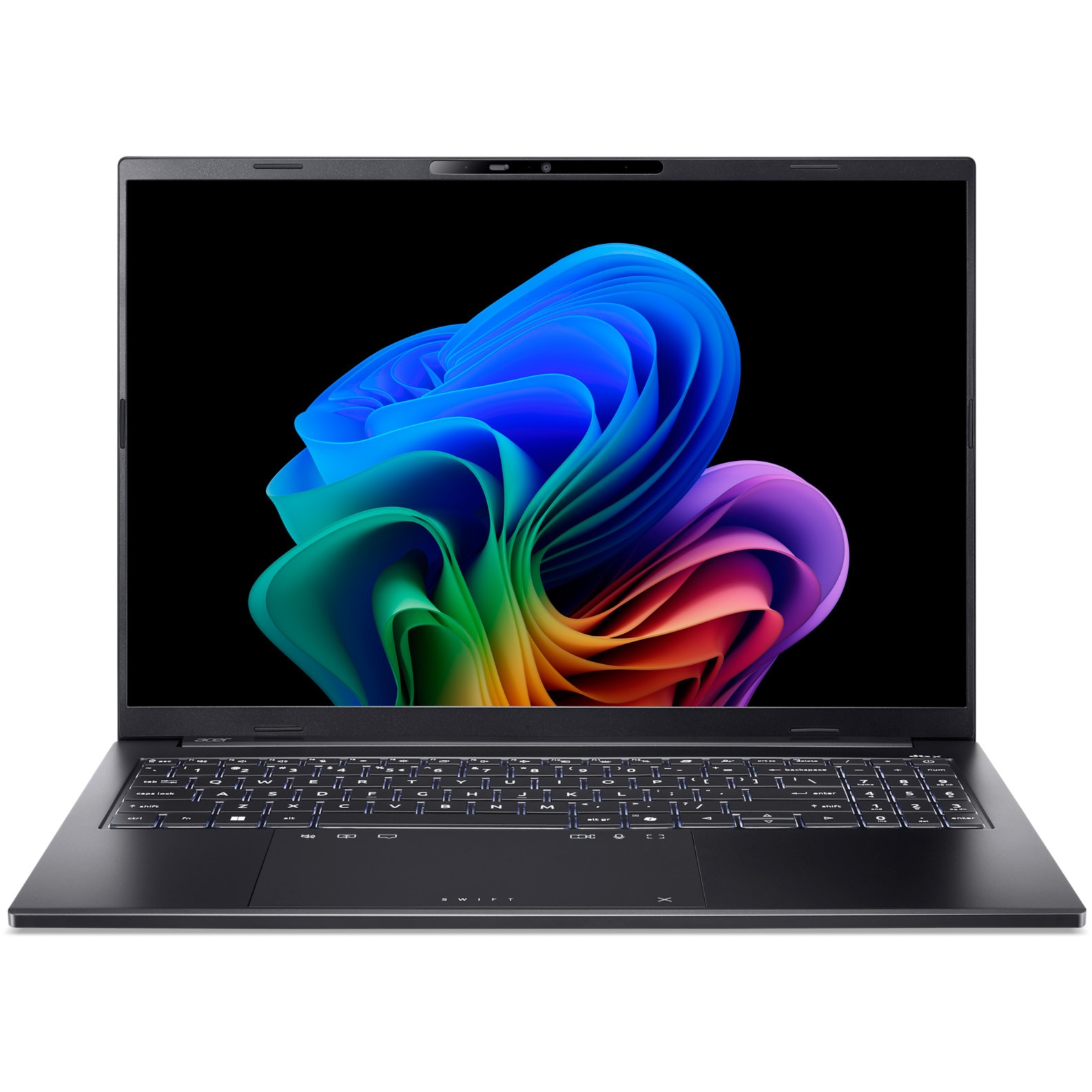 Laptop Acer Swift Go 16 AI OLED cu procesor Intel® Core™ Ultra 7 256V pana la 4.8 GHz, 16", WUXGA+ OLED, 120Hz, 16GB LPDDR5X, 1TB SSD, Intel® Arc™ Graphics 140V, Windows 11 Home, Obsidian Black