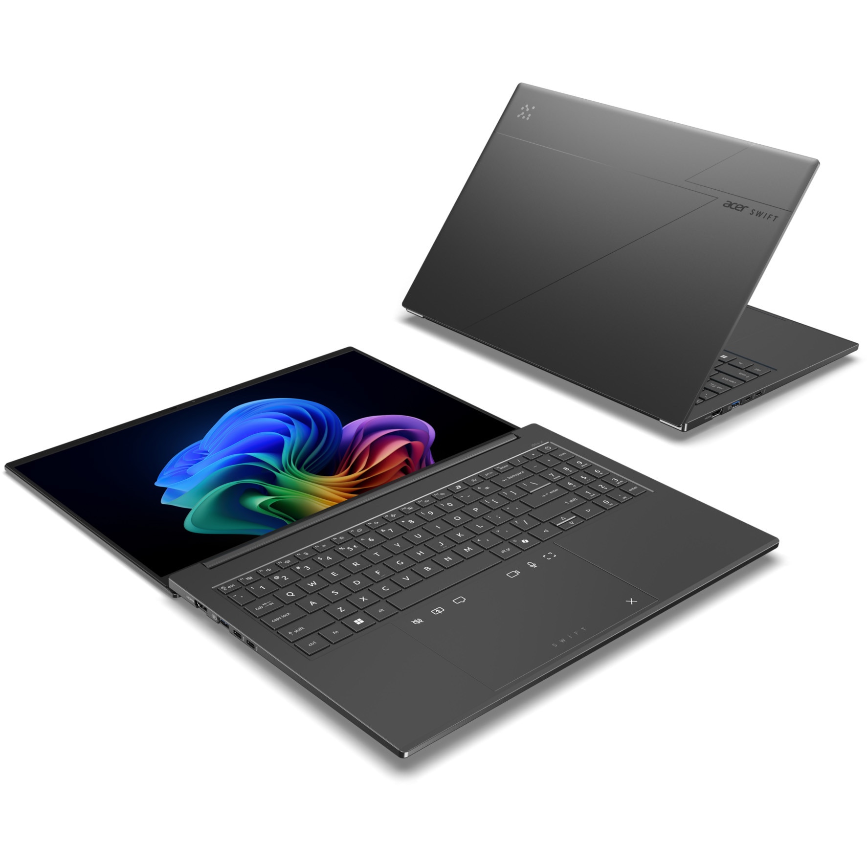 Laptop Acer Swift Go 16 AI OLED cu procesor Intel® Core™ Ultra 7 256V pana la 4.8 GHz, 16", WUXGA+ OLED, 120Hz, 16GB LPDDR5X, 1TB SSD, Intel® Arc™ Graphics 140V, Windows 11 Home, Obsidian Black