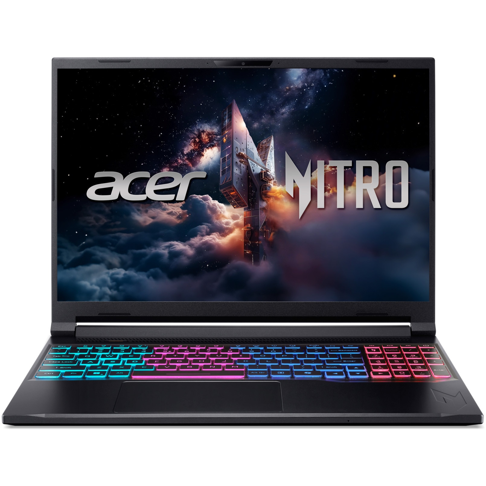 Laptop Gaming Acer Nitro V 16S cu procesor Intel® Core™ 5 210H pana la 4.8 GHz, 16", WUXGA IPS, 180Hz, 16GB DDR5, 512GB SSD, NVIDIA® GeForce RTX™ 5050 8GB GDDR7, No OS, Obsidian Black