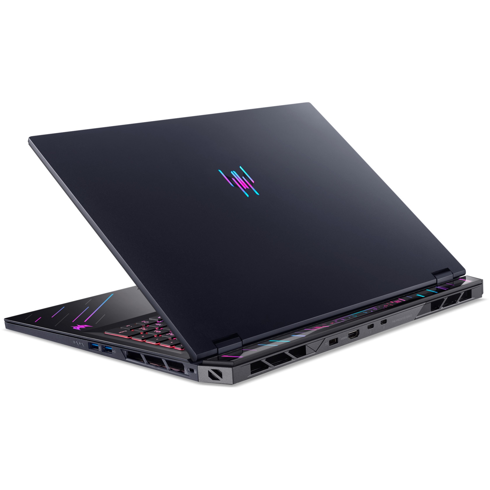 Laptop Gaming Acer Predator Helios 18 AI cu procesor Intel® Core™ Ultra 9 275HX pana la 5.4 GHz, 18", WQUXGA Mini LED IPS, 120Hz, 96GB DDR5, 1TB + 2TB + 1TB SSD, NVIDIA® GeForce RTX™ 5090 24GB GDDR7, Windows 11 Pro, Abyssal Black