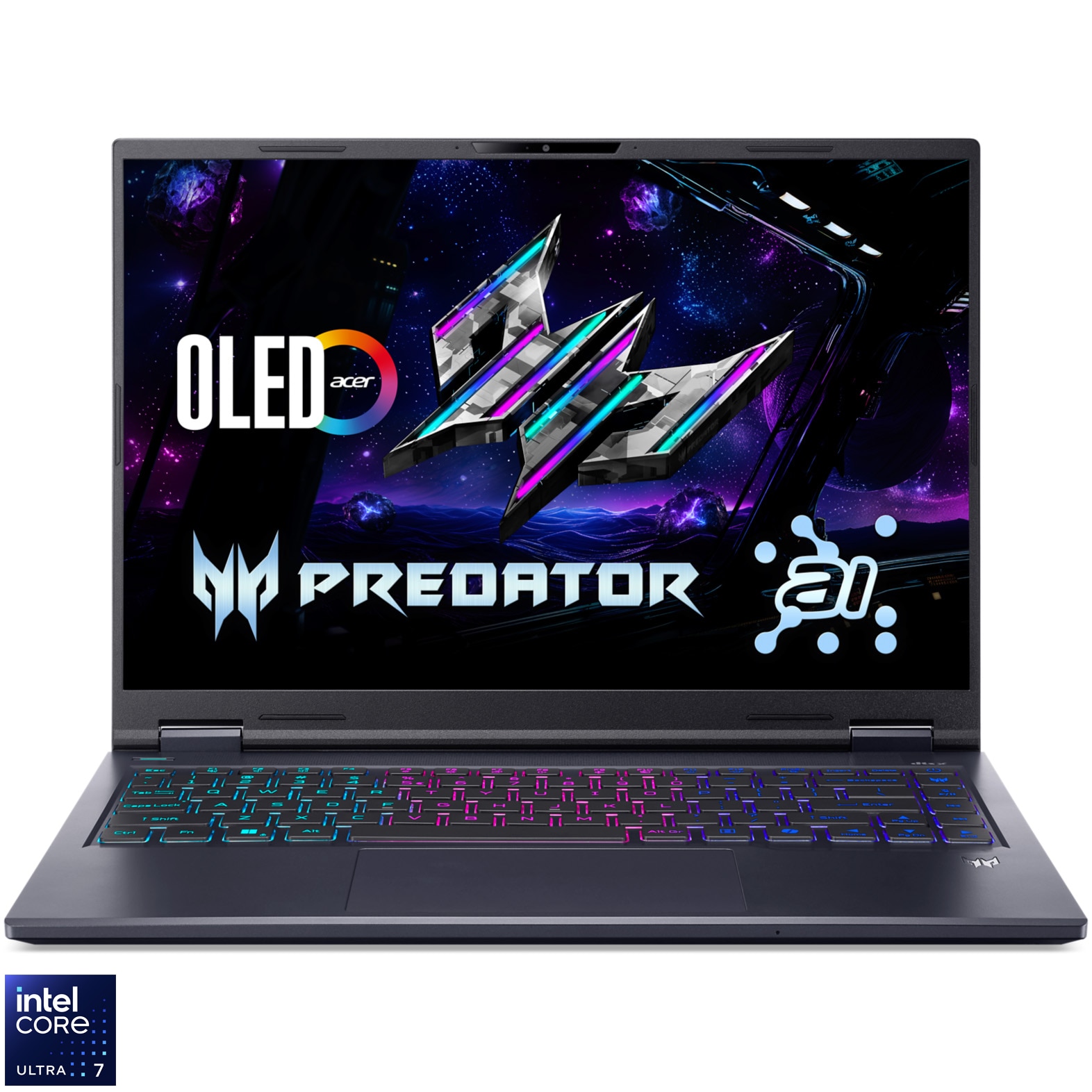Laptop Gaming Acer Predator Helios Neo 14 AI cu procesor Intel® Core™ Ultra 7 255H pana la 5.1 GHz, 14", WQXGA IPS, 165Hz, 32GB LPDDR5X, 1TB SSD, NVIDIA® GeForce RTX™ 5060 8GB GDDR