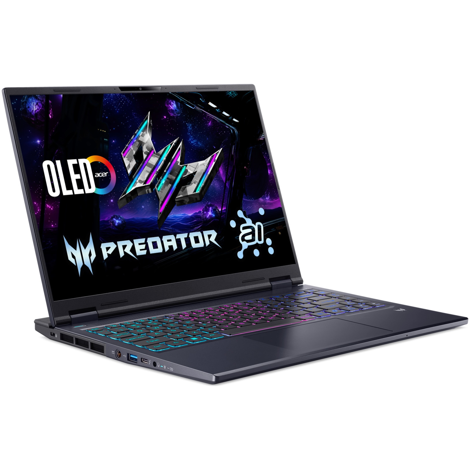Laptop Gaming Acer Predator Helios Neo 14 AI cu procesor Intel® Core™ Ultra 7 255H pana la 5.1 GHz, 14", WQXGA IPS, 165Hz, 32GB LPDDR5X, 1TB SSD, NVIDIA® GeForce RTX™ 5060 8GB GDDR7, No OS, Abyssal Black