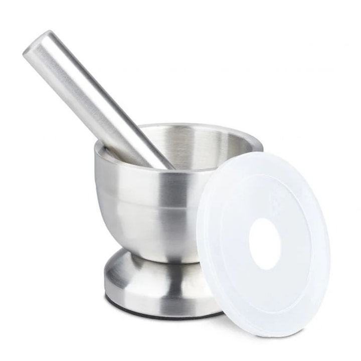 Mortar din otel inoxidabil B2X, 14, 5x14, 5x12, 5cm, antiderapant