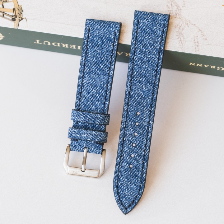 Curea de ceas, 7 FRIENDS & WATCHES, Opal, material textil, albastru, MEDIU, 22 mm