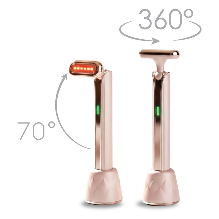 Aparat Ingrijire Faciala Rotativa 4 in 1, Anastorya®, Aparat Facial Electric cu Lumina Rosie pentru Terapie Anti-Imbatranire si Lifting Facial, Masaj Facial pentru Rejuvenare si Reducerea Ridurilor, Design Modern, Portabil si Usor de Utilizat