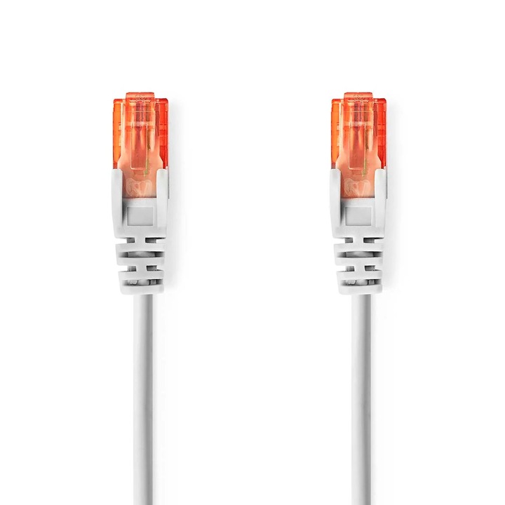 Мрежови кабел CAT6, RJ45 мъжки, RJ45 мъжки, U/UTP, 20.0 м, кръгъл, PVC, сив, етикет
