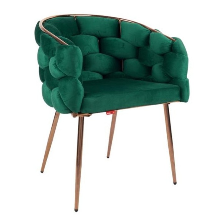 Scaun Living Tapitat KJC17, 67cm x 60cm x 80cm, Verde
