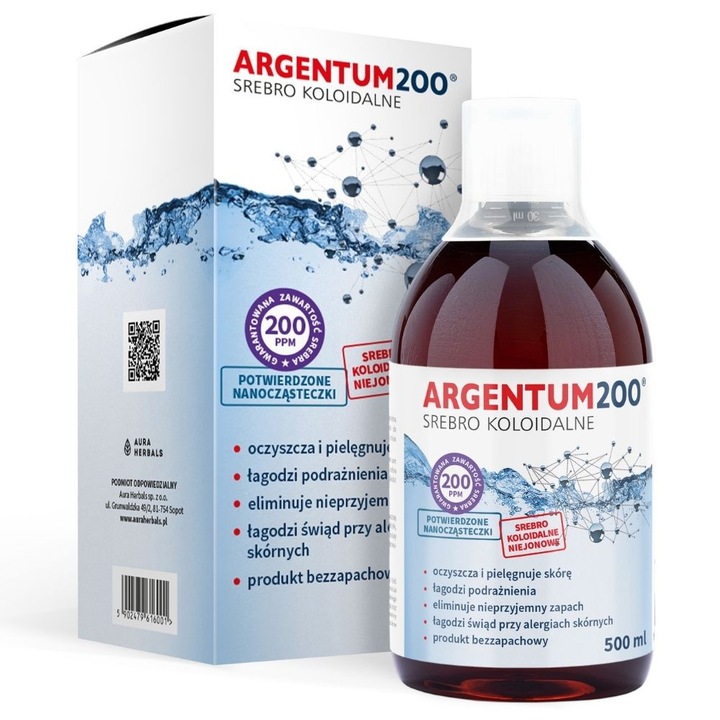 Tonic Aura Herbals Argentum200 Kolloid Ezüst 200 ppm, tonik - 500 ml