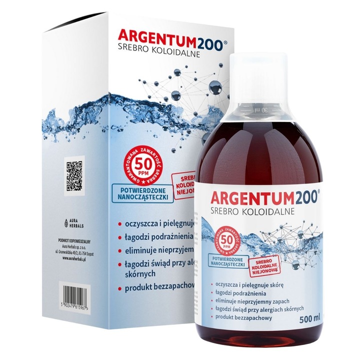 Tonic Aura Herbals Argentum200 Kolloid ezüst 50 ppm - 500 ml