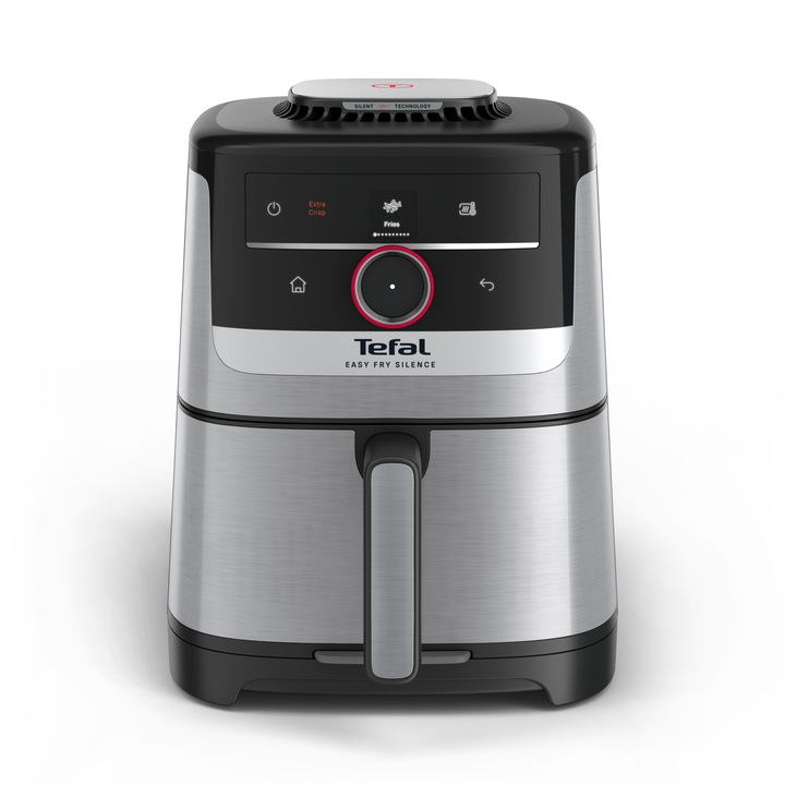 Фритюрник с горещ въздух Tefal Easy Fry Silence, 1670 W, 5л, сребрист/черен