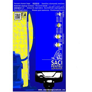 10 Sacchetti Per Aspirapolvere Premium Compatibili Siemens VS Z30000 / Z39999 - Classe Z 3.0 - Microfibra 5 Strati Con Filtri Motore E Raccordo In Plastica