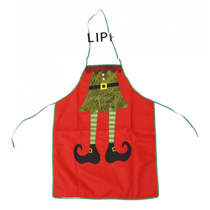 Sort Craciun, By Fitilomania, cu model de elf, rosu, pentru adulti, poliester