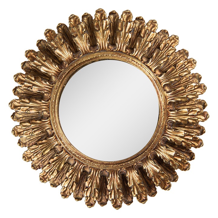 Oglinda perete polirasina aurie Ø 20x3 cm