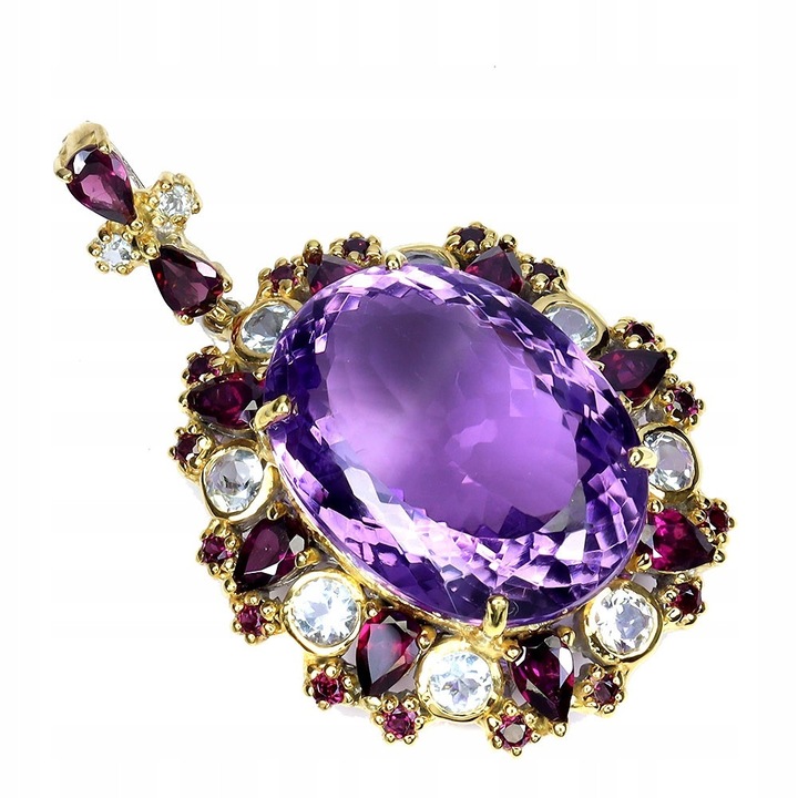 Pandantiv Songea cu ametist natural 58ct, 53x34mm