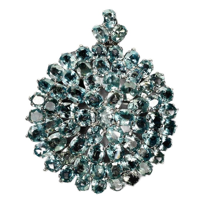 Pandantiv din argint 925 placat cu aur 14K, albastru, 61x50mm