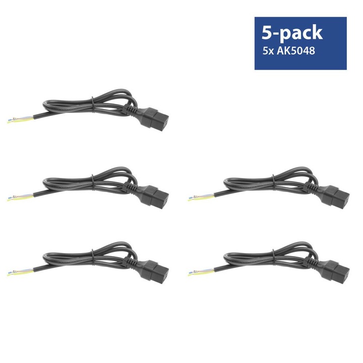Cabluri ACT C19 IEC Lock, 2m, negru, set de 5