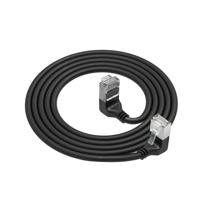 ACT CAT6A U-FTP Cablu Patch 1m Negru, 289672, Cabluri de retea