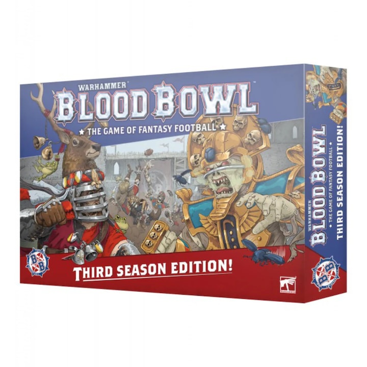 Blood Bowl, Games Workshop, комплект за третия сезон, 2 отбора, двустранно игрално поле, 12+14 играча, 200 страници правила