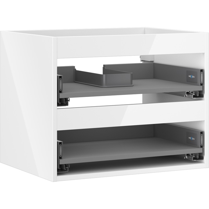 Mexen Box-A dulap pentru chiuveta 60 cm, 2 sertare, alb lucios - 91AX0-0600-470-2-00