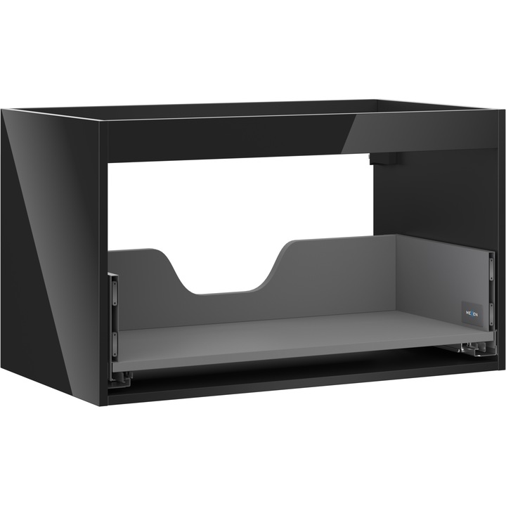 Corp de mobilier sub chiuveta Mexen Box-A 80 cm, 1 sertar, negru lucios - 91AX0-0800-470-1-70
