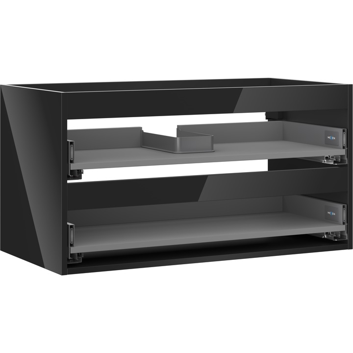 Mexen Box-A corp dulap sub chiuveta 90 cm, 2 sertare, negru lucios - 91AX0-0900-470-2-70