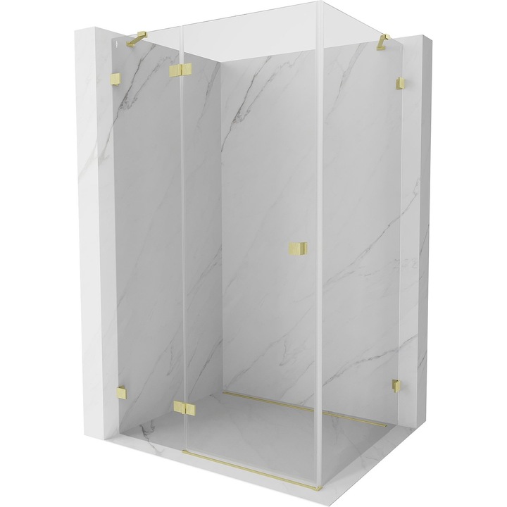 Mexen Lunar cabina de dus cu deschidere pe partea stanga 75 x 70 cm, transparent, auriu periat - 834-075-070-55-00-L