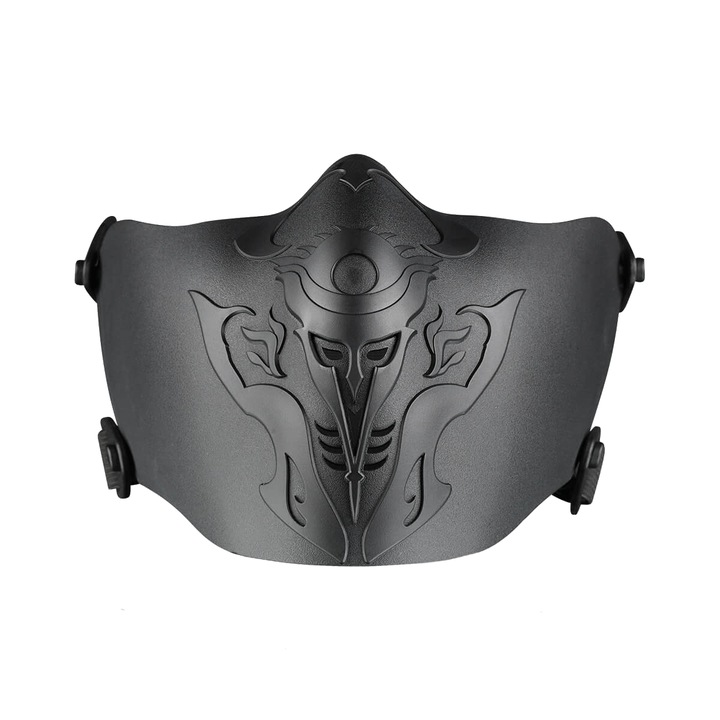 Masca Airsoft Amomax, Half Face, neagra, 48x66cm