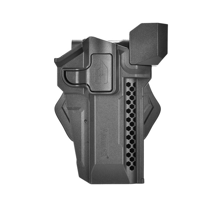 Teaca pistol Amomax, Beretta 92, 92FS, M9, M9A1, M9A3, dreapta, neagra, material polimer, ajustabila