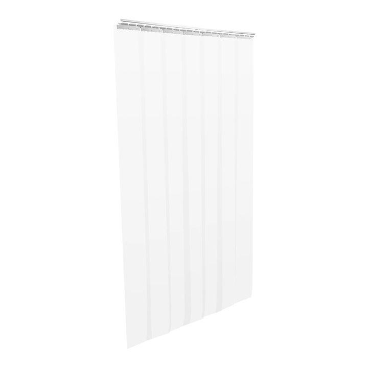 Perdea cu fasii PVC, Cortina industriala, Grosime 2 mm, Fasii 200×18 cm, Latime totala 1, 05 m, Greutate 10 kg, Pentru usi de camera frigorifica, Transparent
