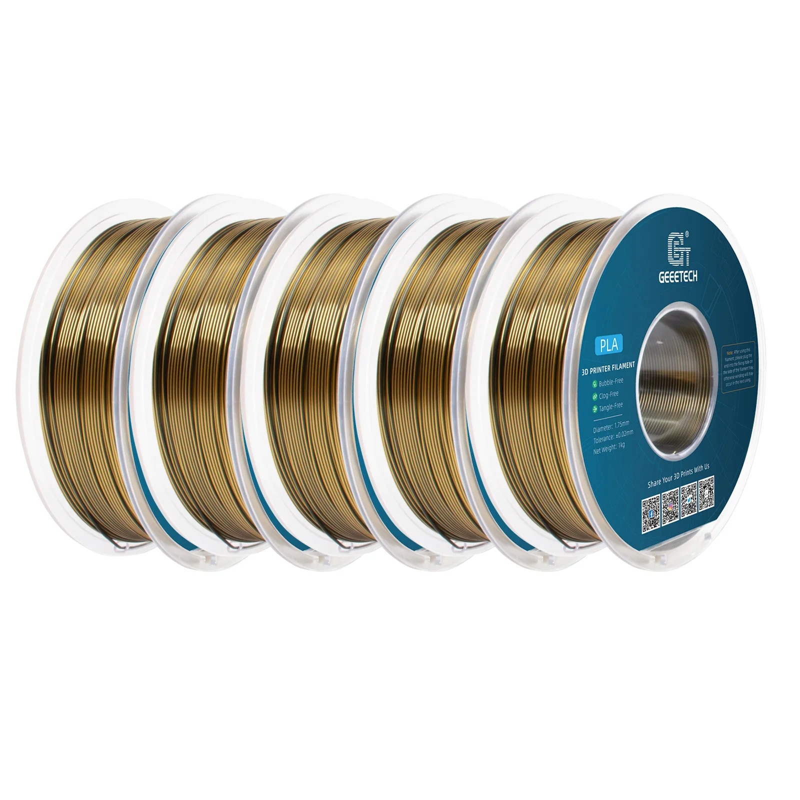 Filament 3D, BiColor, Duritate Mare, Aurie si Neagra, 343m - eMAG.ro