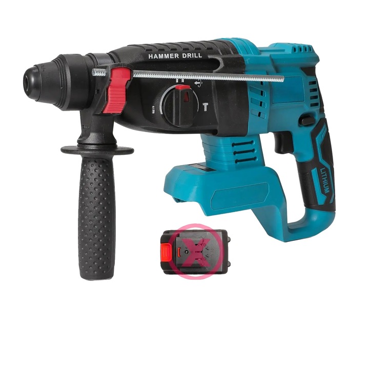 Fúrókalapács, 4 funkció, kefe nélküli motor, akkumulátor nélküli készlet, 27mm, 3.5kg