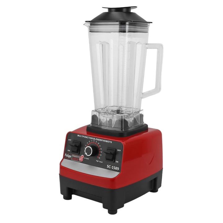 Függőleges Mixer 4500 W, 1,8 L, Háztartási Többfunkciós Konyhai Robotgép 15 Sebességgel és 6 Rozsdamentes Acél Pengével Húshoz, Jéghez, Gyümölcshöz, Professzionális Mixer (EU Csatlakozó 220 V)