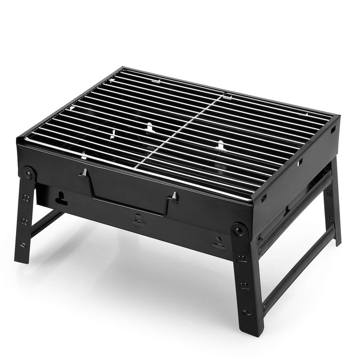 AGM faszén grill, piknik grill, kis rozsdamentes acél grill, hordozható kemping grill, levehető grill szabadtéri kerti partikhoz