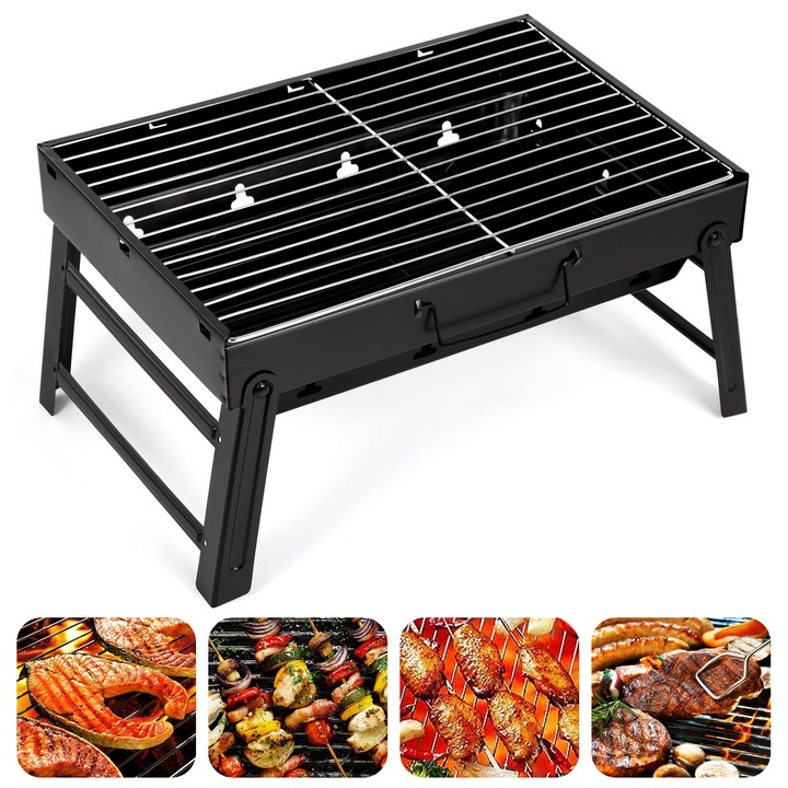 Agm Szén Grillező, Piknik Grillező, Kis Rozsdamentes Acél Grillező, Hordozható Kemping Grillező, Levehető Grillezők Kerti Partikhoz Stb. (52 X 29, 5 X 22, 2 Cm)