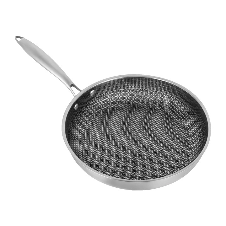 Тиган, 32 см, тъмносив, неръждаема стомана, лек дизайн, незалепваща повърхност