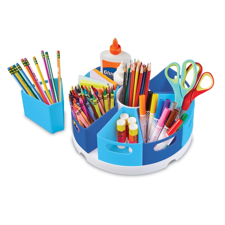 Learning Resources Create-A-Space tolltartó, kék, írószertároló, asztali rendszerező, ideális osztályterembe és irodába, törölhető műanyag, 10 darabos készlet