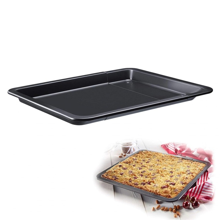 Westmark kihúzható sütőlap, 33-53 cm, tapadásmentes bevonattal, Ilag, hidegen hengerelt acél, Baking Master, antracit, 329722E1