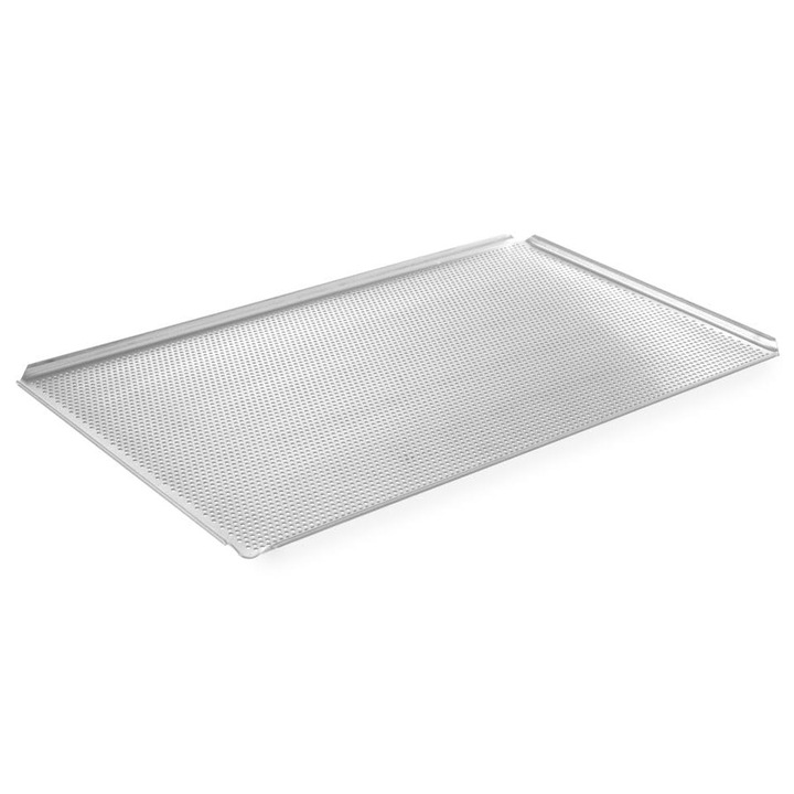 Tava De Copt Perforata Hendi Cu 4 Margini Ridicate, Potrivita Pentru Utilizare In Cuptoare, Tava De Copt, Tava De Cuptor, Tava Pentru Prajituri, Tava De Copt Perforata, Gn1/1, 530X325X(H)10Mm, Aluminiu