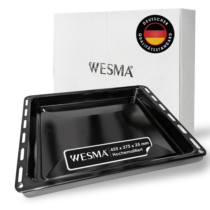 Wesma® zománcozott sütőtepsi 455 x 375 x 35 mm, karcálló sütőtepsi, sütőtepsi, csepegtetőtálca, sütőtepsi 45,5 x 37,5 x 3,5 cm, alkalmas Bosch, Siemens, Neff, Constructa, Flavel, Simfer készülékekhez