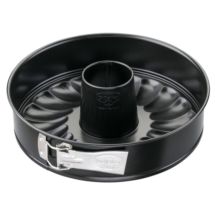 Dr. Oetker Classic Tortaforma Lapos és Cső Alakú Aljjal Ø28 Cm – Kiváló Minőségű Acéllemezből Készült Pfas-mentes Tapadásmentes Bevonattal, Hőálló 230°C-ig – Németországban Gyártva