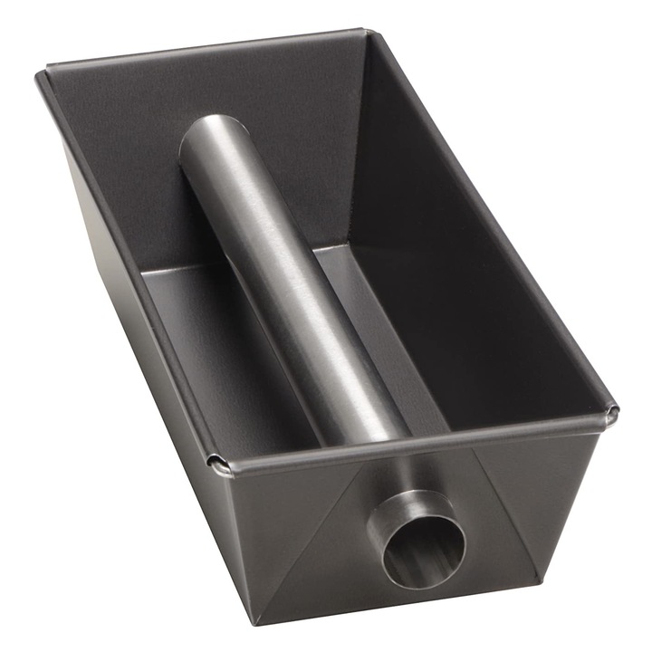 Patisse 02916 - Tava Dreptunghiulara Pentru Chec Cu Insertie Din Otel Inoxidabil - Profesionala, Otel Acoperit, Gri Antracit - 25X11X7Cm, N/C
