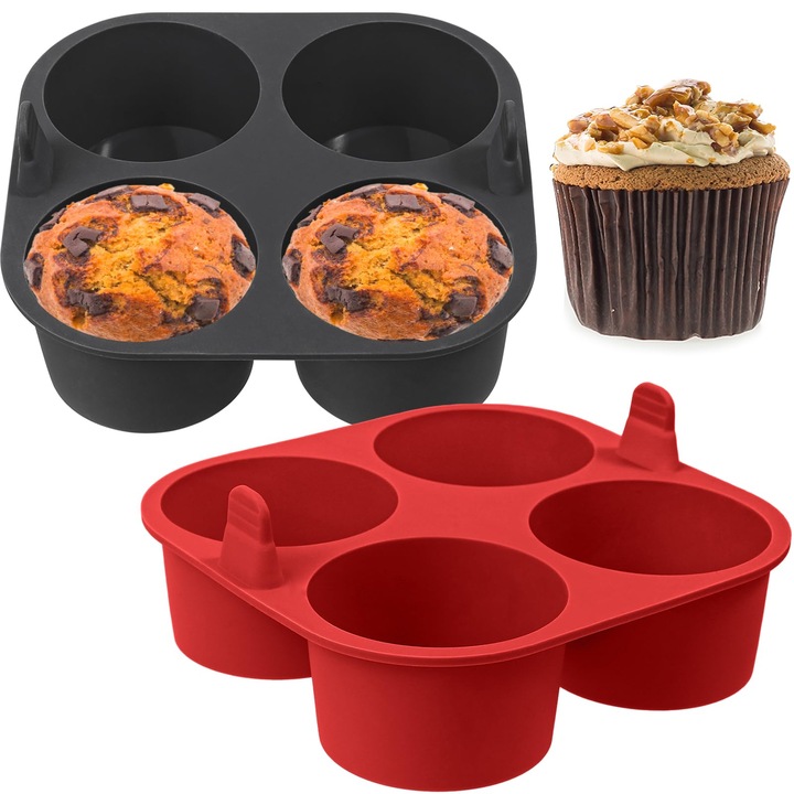 Webake Nagy Szilikon Muffin Tálca, Légsütőhöz, 2 darab, 8 cm, Szilikon Muffin Forma, Légsütő Sütőlap Muffinokhoz, Süteményekhez, Puddinghoz