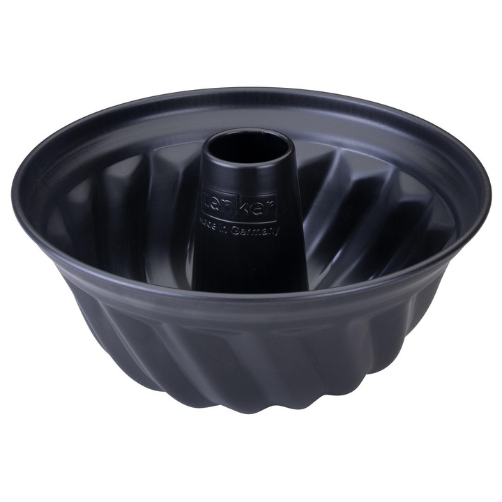 Zenker Perfect Black Bundt forma Ø 22 cm – Kiváló minőségű sütőforma dupla tapadásmentes bevonattal, hőálló +230 °C-ig, Németországban gyártva