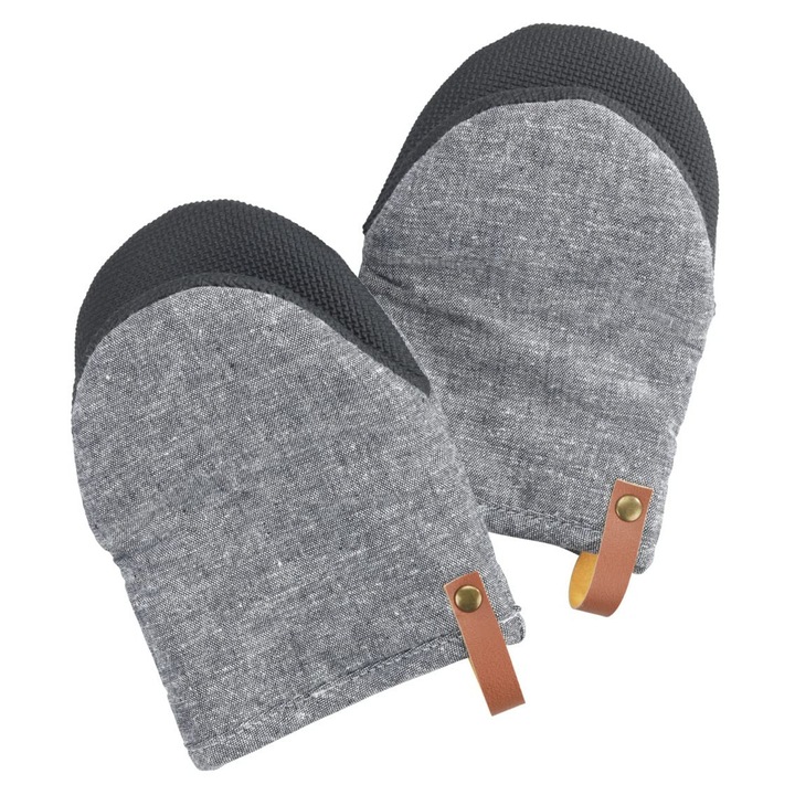 Wenko Ada Mini konyhai kesztyű, 1 pár konyhai kesztyű neoprén tenyérrel a forró tepsik, formák és edények biztonságos kezeléséhez, mosható, (H x Sz x M): 14 x 19,5 cm, szürke/fekete