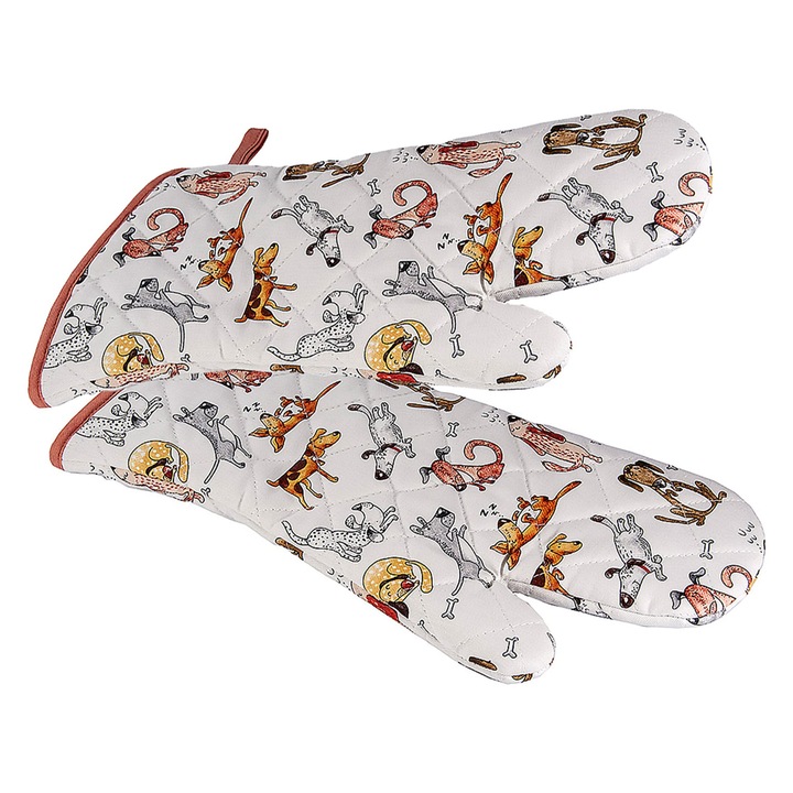 Spotted Dog Gift Company - Hőálló Sütőkesztyű, Hosszú Edényfogó Vicces Kutyás Mintával, Ajándék Nőknek és Férfiaknak